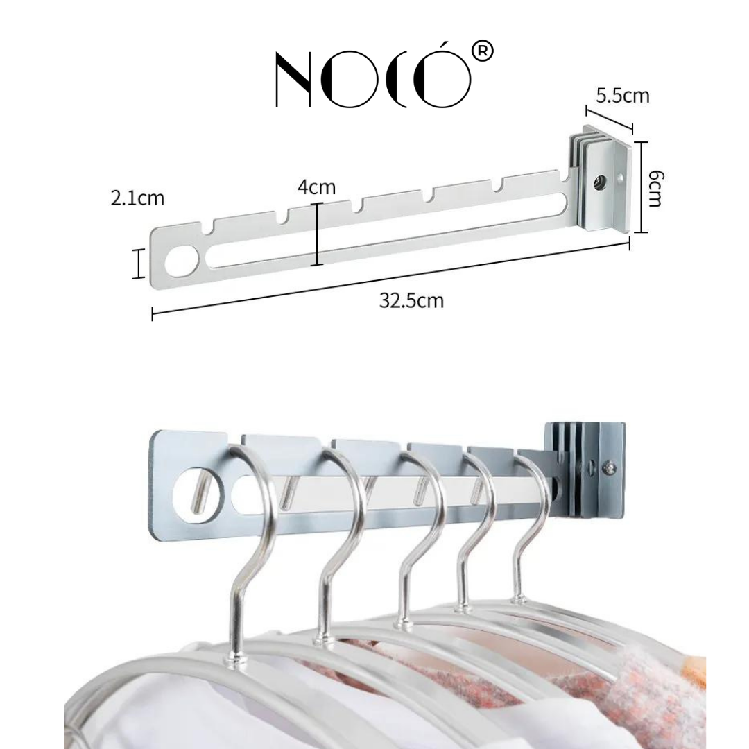Hang-n-Hold™ Aluminum Folding Wall Mounted Clothes, Hanger, and Clips Organizer