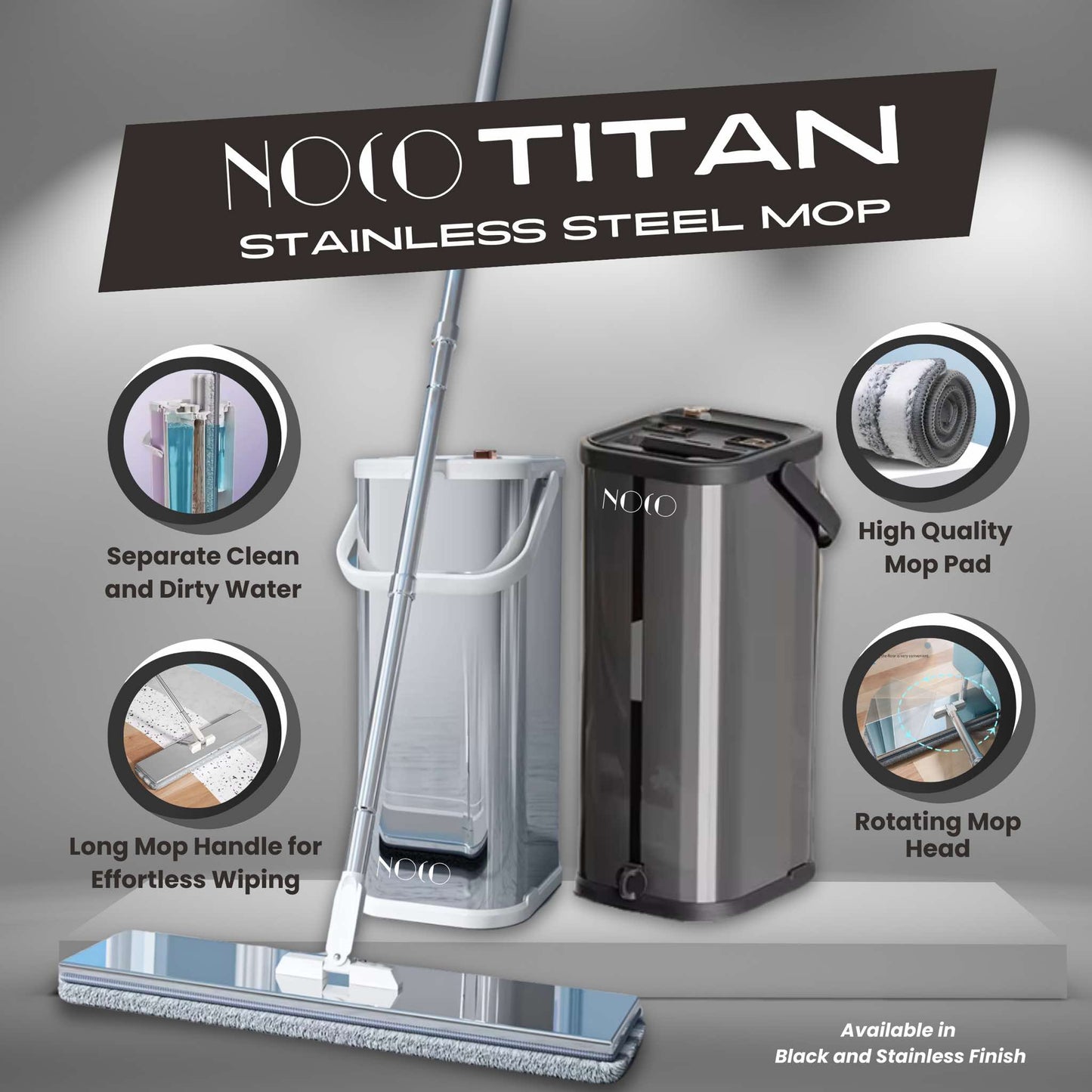 NOCO Titan Stainless Flat Mop