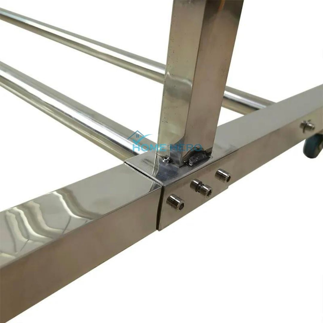 FlexiDry T-Type Stainless Steel Movable Drying Rack with Wheels