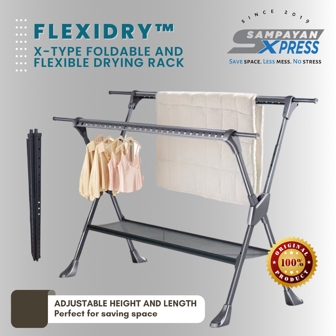 FlexiDry™ X-Type Foldable and Flexible Drying Rack with Net