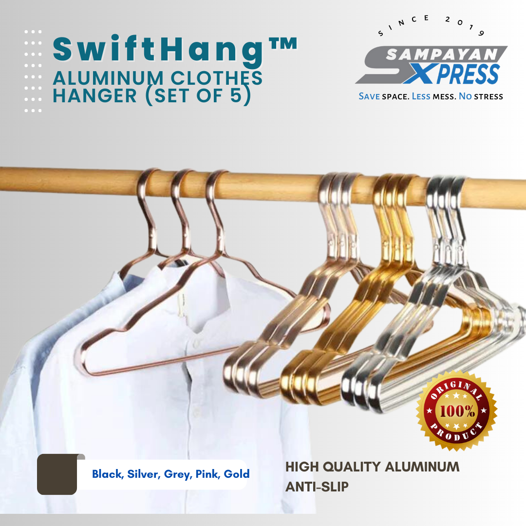 SwiftHang™ Aluminum Clothes Hanger (Set of 5)