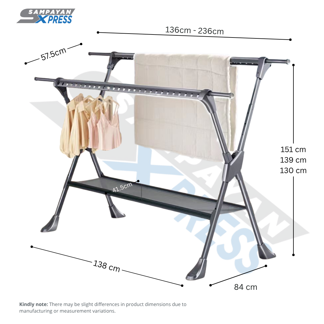 FlexiDry™ X-Type Foldable and Flexible Drying Rack with Net