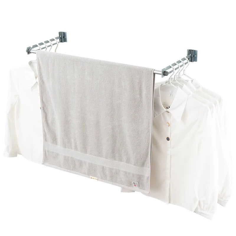 Hang-n-Hold™ Aluminum Folding Wall Mounted Clothes, Hanger, and Clips Organizer