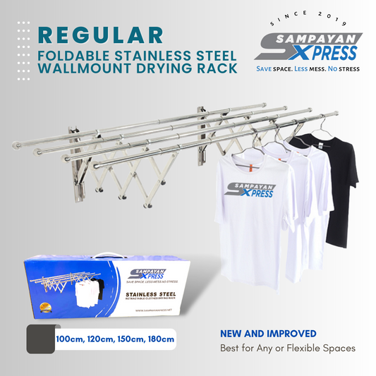 Sampayan Xpress® REGULAR Retractable Stainless Steel Wall Mounted Clothes Drying Rack (Sampayan)