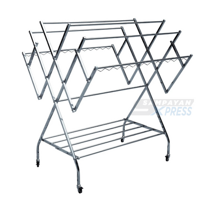 SAMPAYAN XPRESS FlexiDry W-Type Stainless Steel Movable Drying Rack with Wheels Heavy Duty Clothes Line sampayan stand