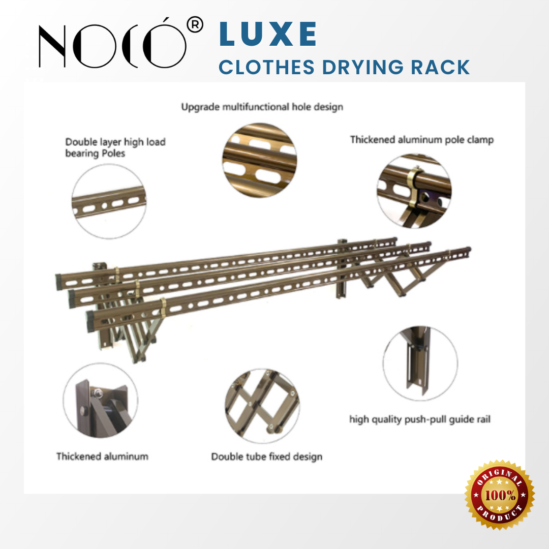 Noco® Luxe Aluminum Wall Mounted Retractable Drying Rack