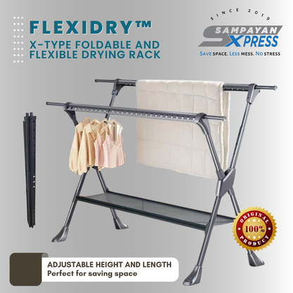 FlexiDry™ X-Type Foldable and Flexible Drying Rack with Net