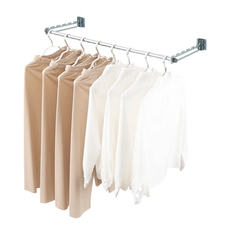 Folding wall clothes discount hanger