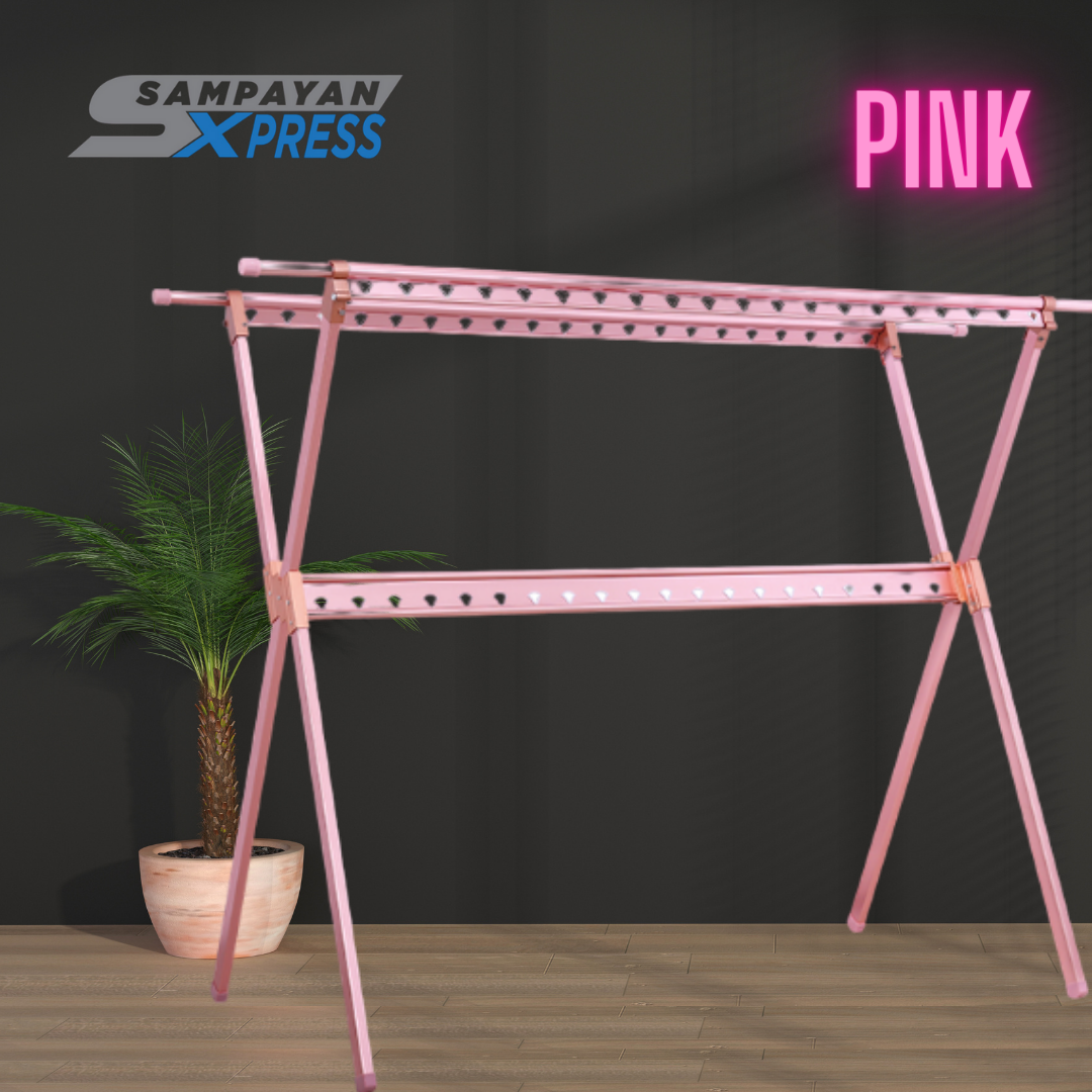 FlexiDry X Type Foldable and Movable Drying Rack with Wheels