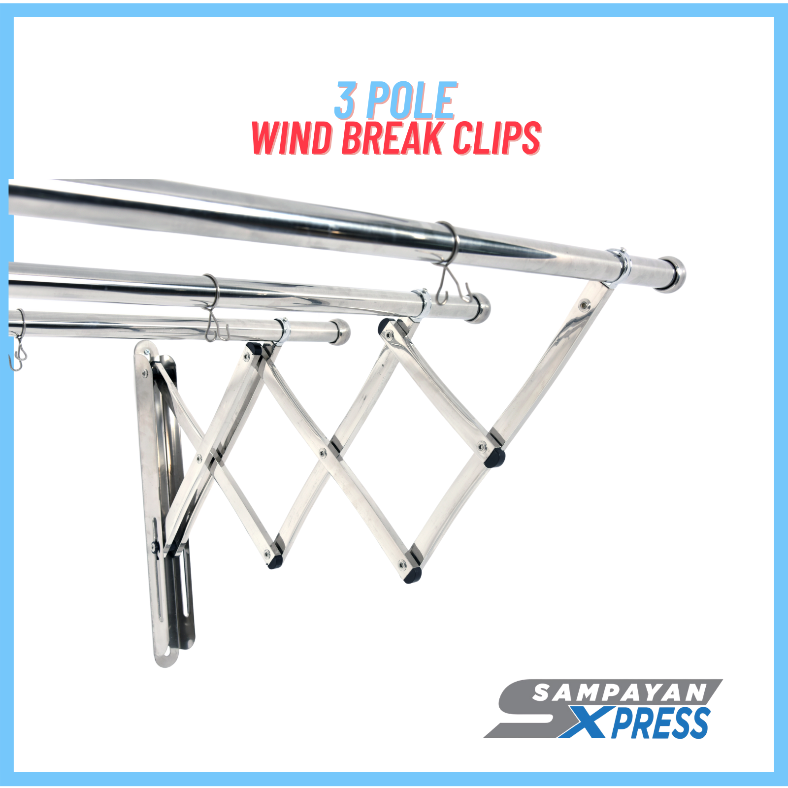 Sampayan Xpress REGULAR Retractable Stainless Steel Wall Mounted Clothes Drying Rack Sampayan