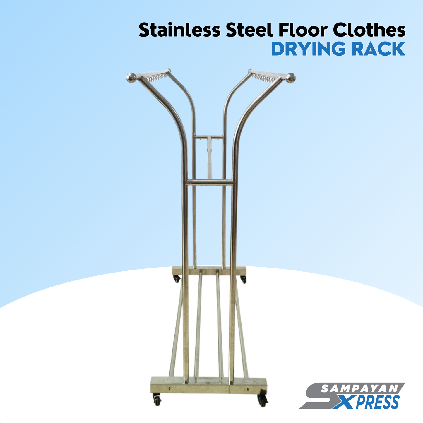 FlexiDry™ Y-Type Stainless Steel Movable Drying Rack with Wheels
